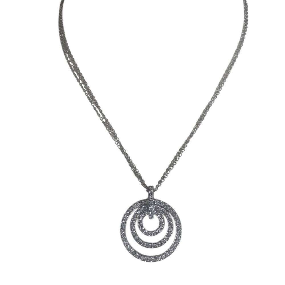 Nolan Miller Pave Cz Circle Pendant And Necklace “Glamour Collection “ Signed